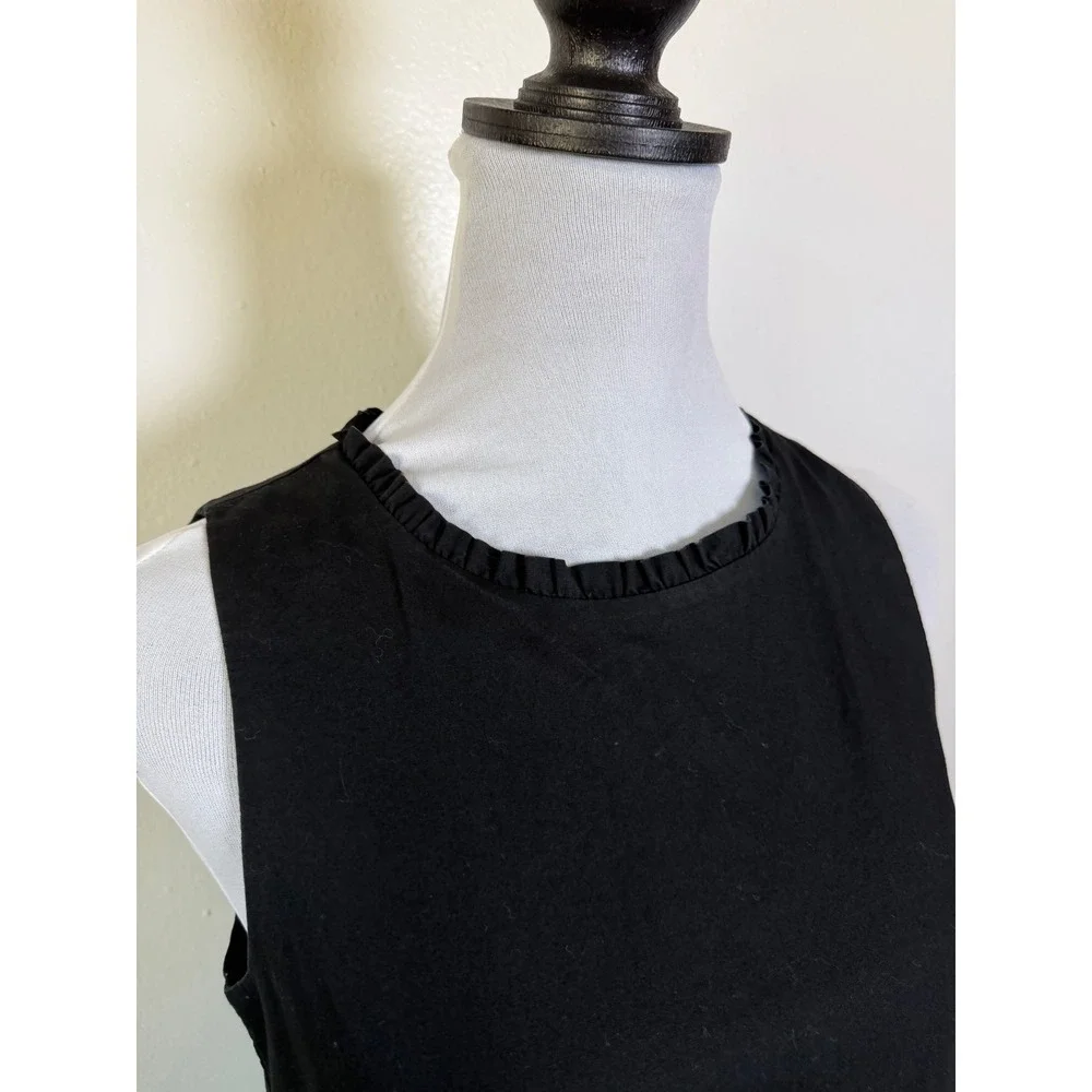 J.Crew Black Tiered Cotton Mini Dress Size 2 Cottagecore Preppy vacation resort